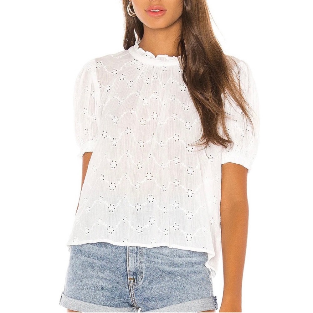 Free People Tie-Back Eyelet Blouse